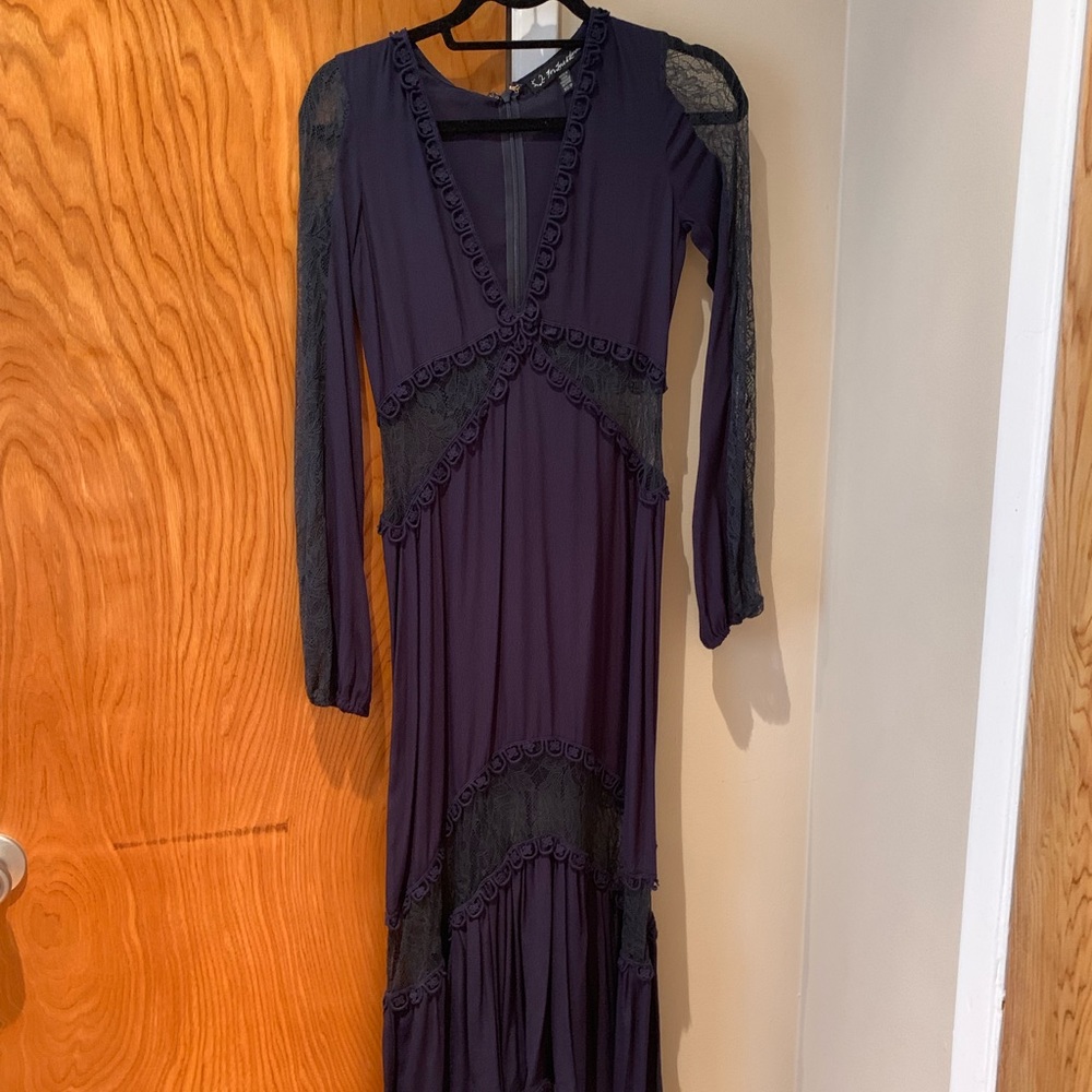 For Love and Lemons navy lace maxi dress XS
